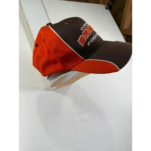 NFL Cleveland Browns Football Hat Brown Orange Adjustable Cap Bulldog Logo Mens - Picture 3 of 8
